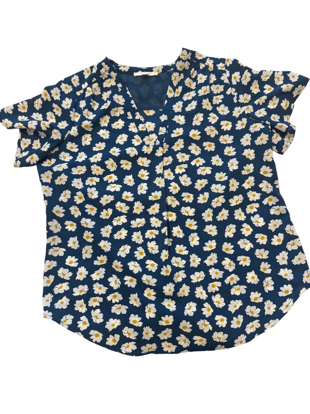 Fun2Fun Floral Daisy Blouse Navy Blue Size L